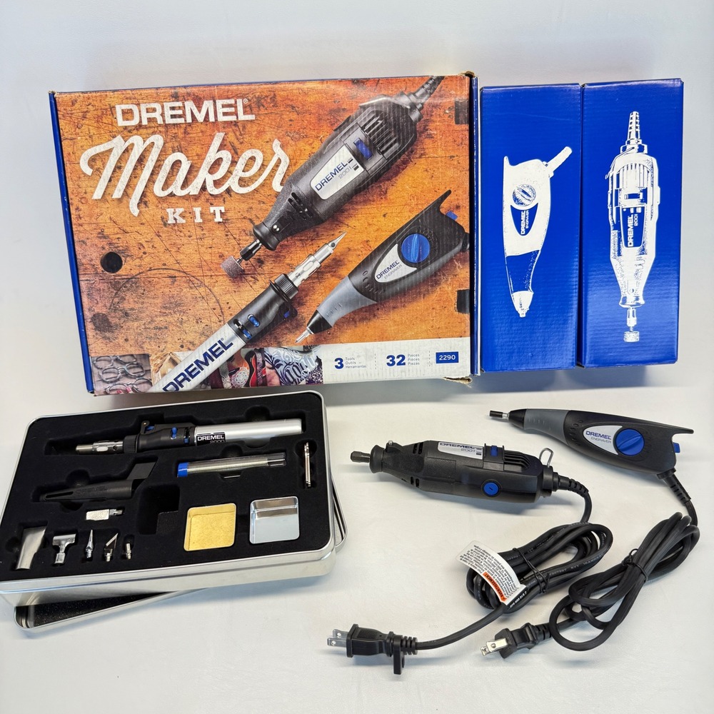 Dremel Maker Kit 2290 Rotary Tool 200 Engraver VersaTip 2000 32-Piece Craft Set